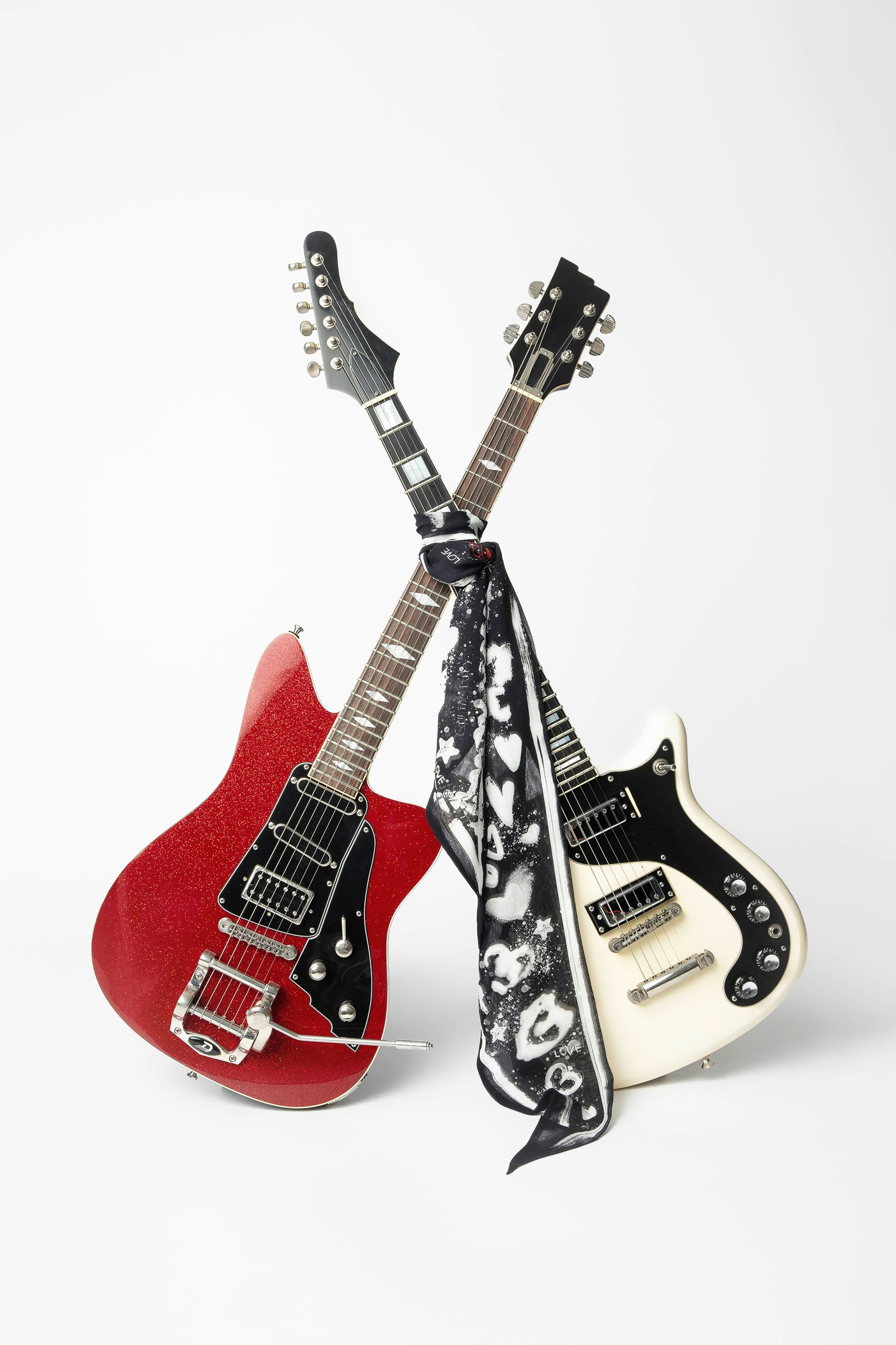 Jessie Silk Scarf - Silk scarf with heart print.